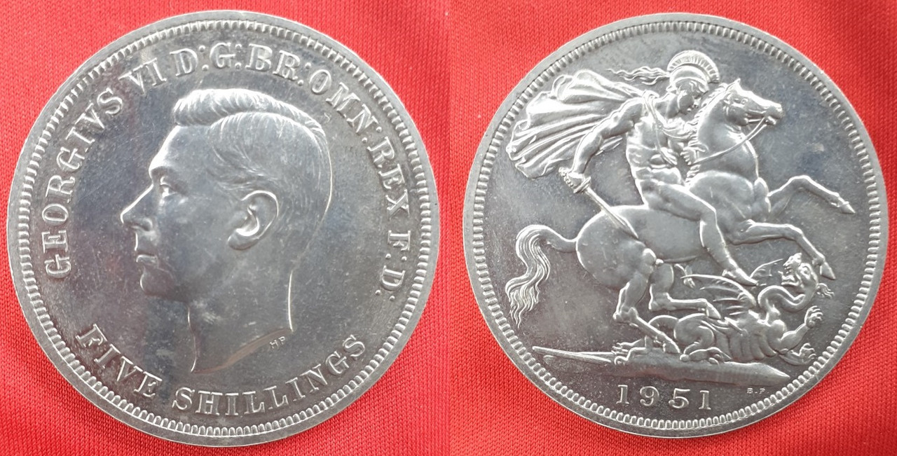 5 shillings 1951, Reino Unido. Feliz Sant Jordi!! Inglaterra-5-shillings