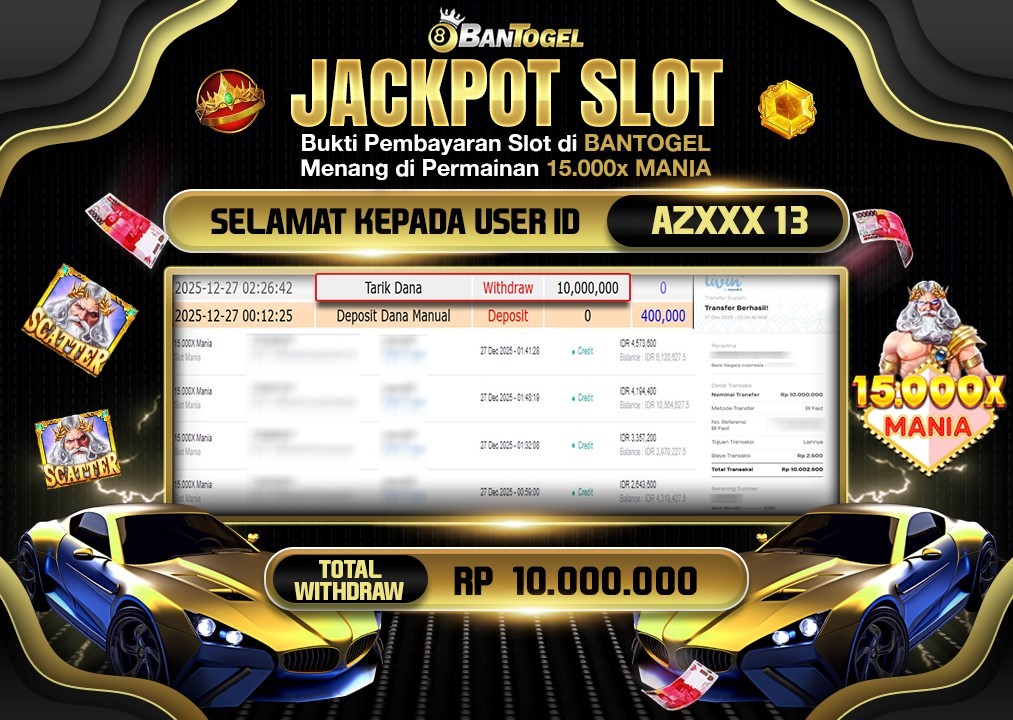 BUKTI JACKPOT LUNAS BANTOGEL