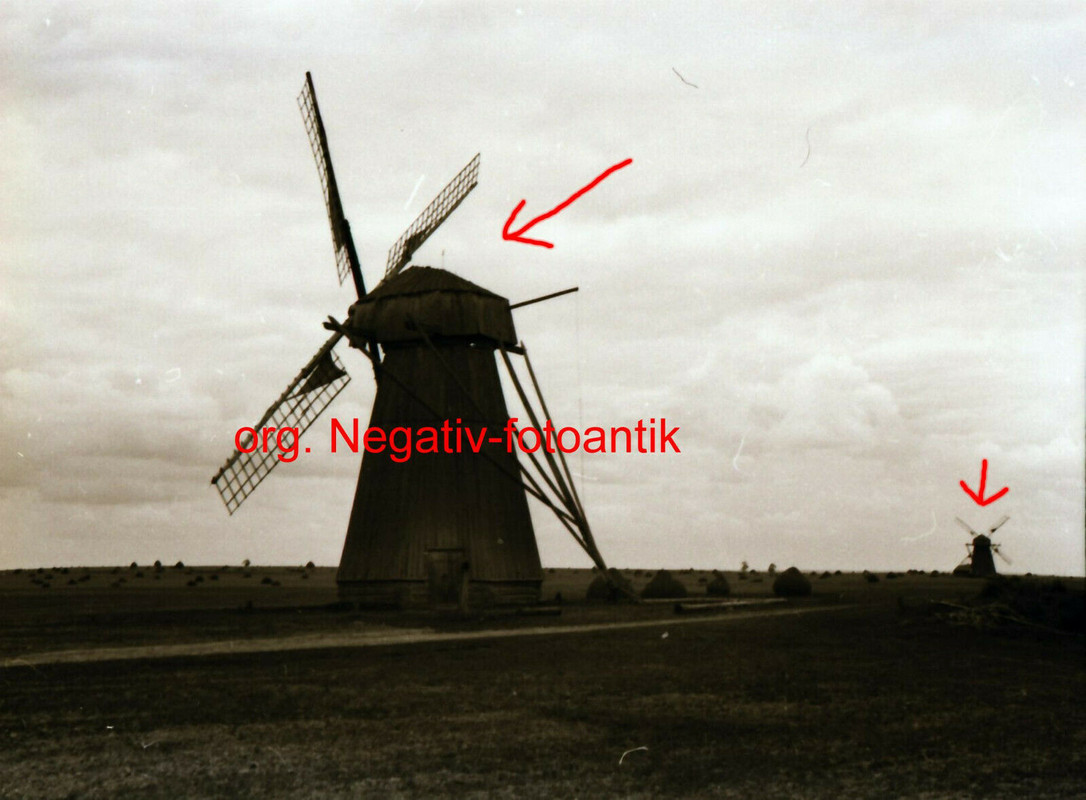 Foto 2 WK org. Negativ Ostfront Ukraine wunderschöne Windmühle Windmill Top