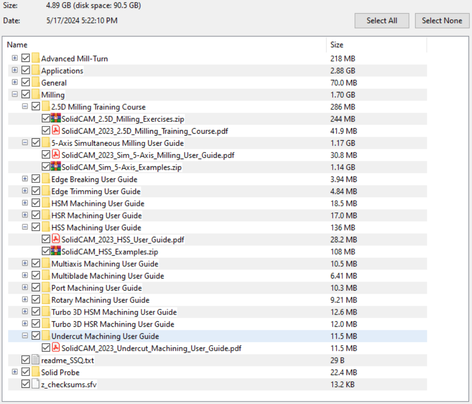 SolidCAM 2023 Documents and Training Materials Course