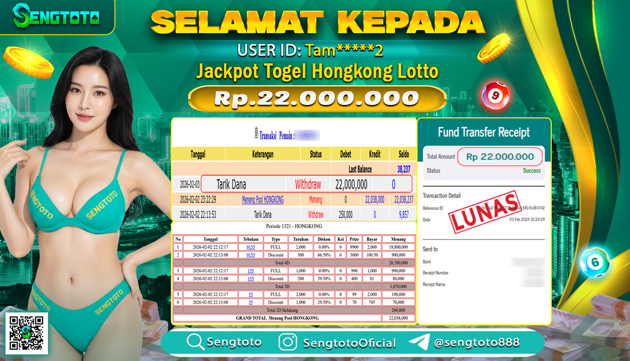 BUKTI PEMBAYARAN TOGEL HONGKONG LOTTO
