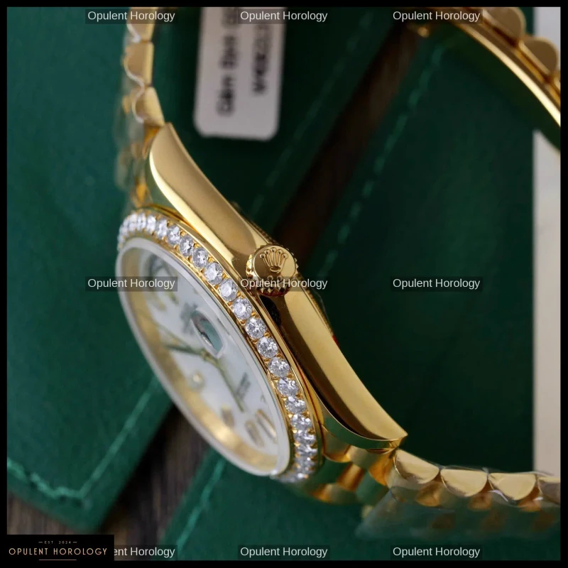 Rolex Day-Date 40 Mother of Pearl 18K Gold Plated Diamond Bezel