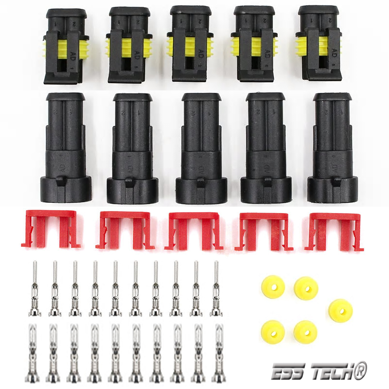 5Kit 2Pin Way Voiture Moto étanche fil électrique connecteur plug ~