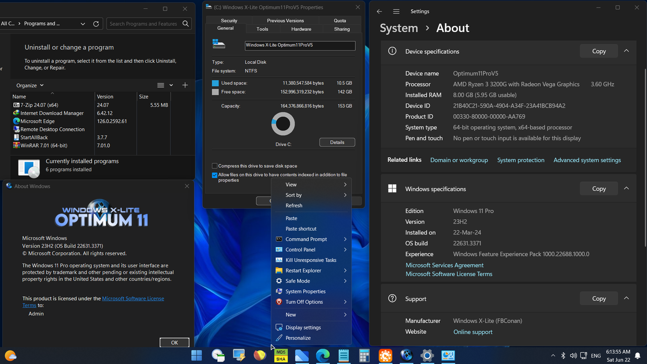 2024-06-22-061355-Windows-X-Lite-Optimum-11-23-H2-Pro-v5-FBConan-Build-22631-3371-AMD64.png