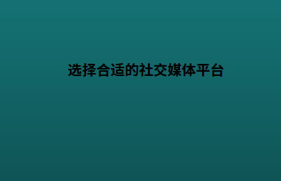 选择合适的社交媒体平台
