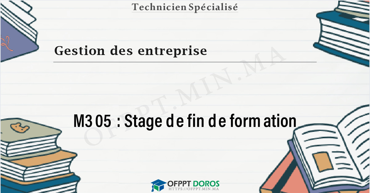 Couverture du cours OFPPT Gestion des entreprise Stage de fin de formation M305 - Gestion des Entreprises option Commerce et Marketing (3ème année)