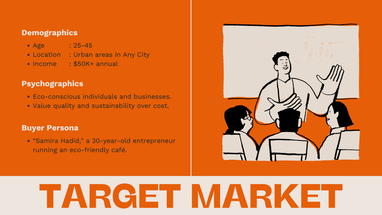 Orange and Cream Illustration Marketing Plan Presentation