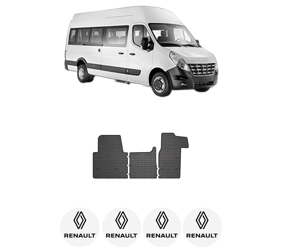 Set covorase presuri RENAULT MASTER III Bus (JV) din 2011-2020, auto, din cauciuc thermoplastic, 4 Stickere auto cu RENAULT