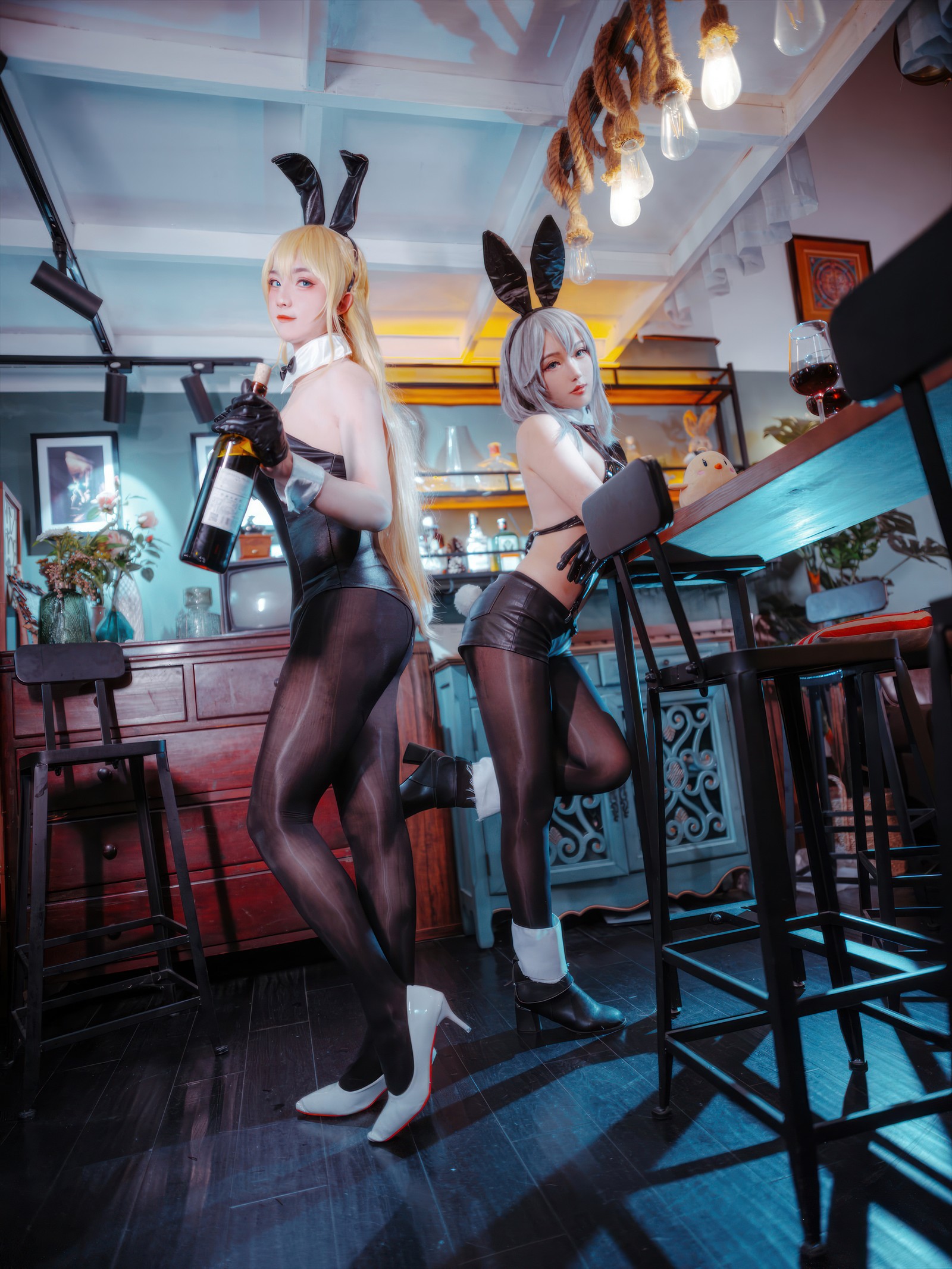 刺青Poi 北卡罗来纳 & 华盛顿 兔女郎 Cosplay｜碧蓝航线 双人写真（含隼隼子）【40P｜308MB】插图4