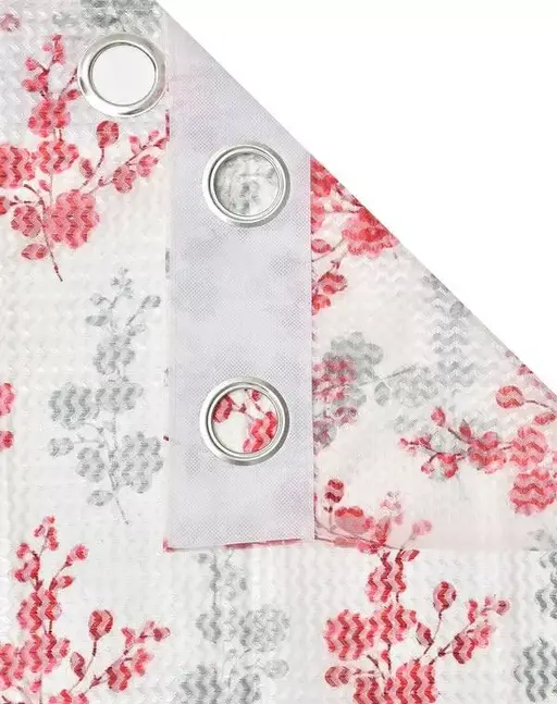 PREMIUM FLORAL NET PRINT CURTANS,SET OF 1 Color 4 (R706)