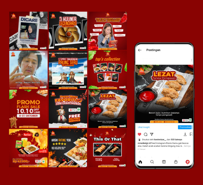 Desain feed instagram Makanan, F&B | Semarpedia
