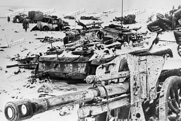 Разбитая техника гитлеровской армии после сражения под Корсунь-Шевченковским.