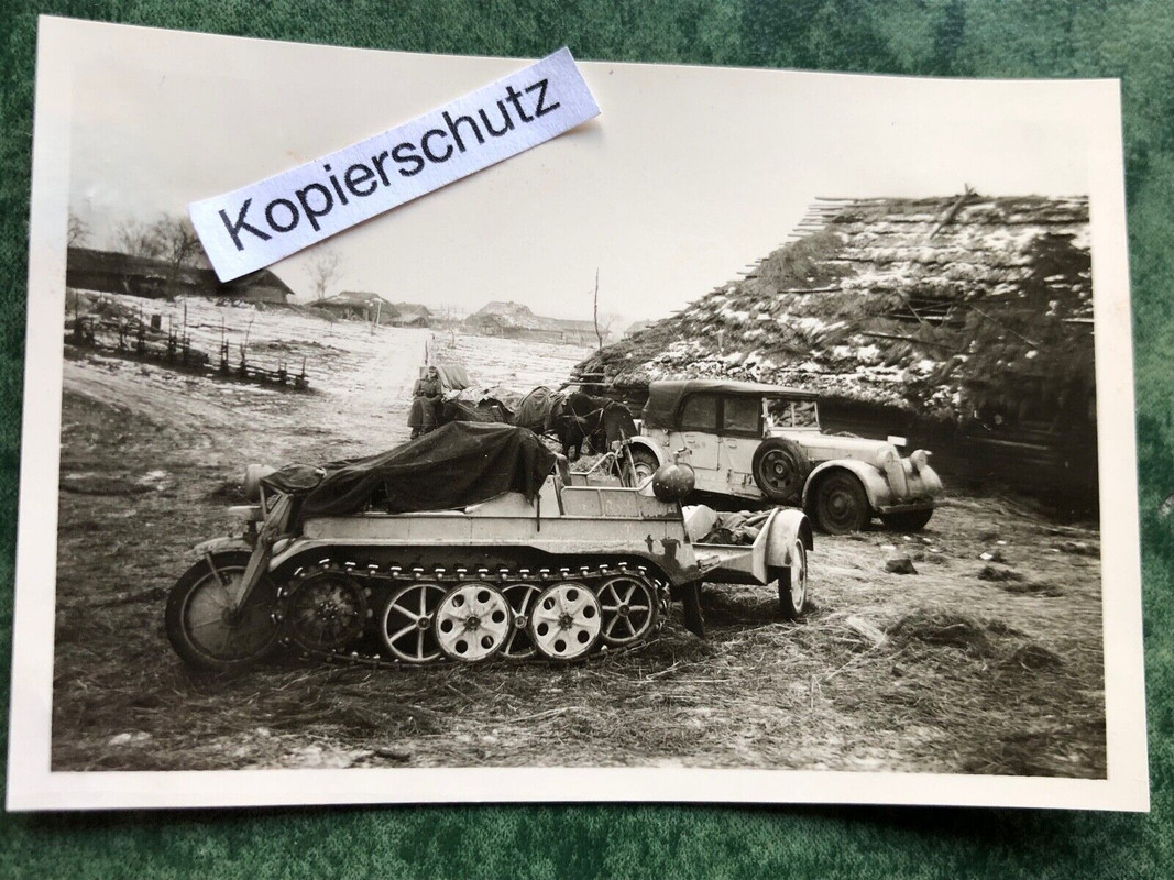 Altes Foto-Kettenkrad-Fahrzeug-Ausrüstung-WW2