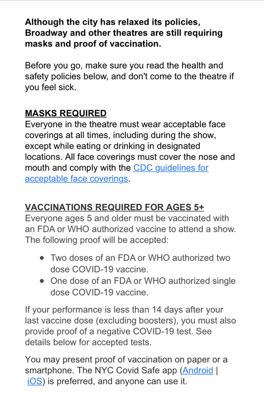 Many Broadway Theaters To Drop Vaccine Mandate