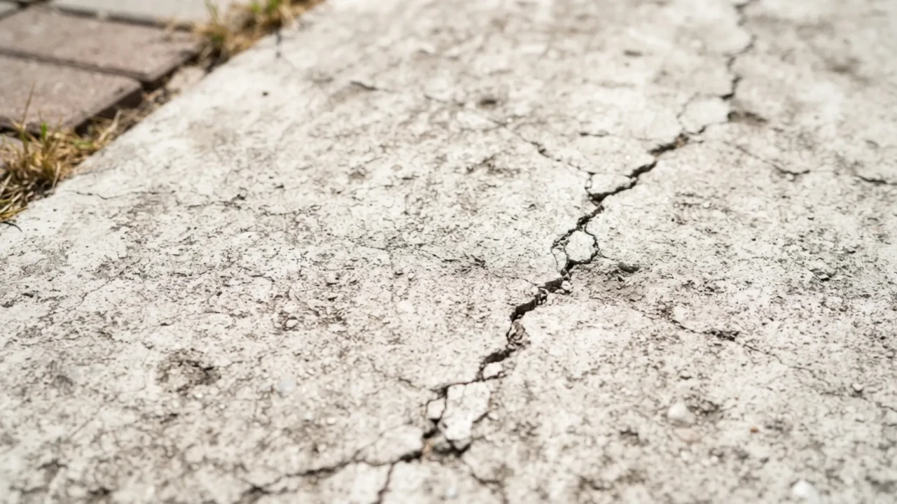UV sun bleached faded concrete driveway San Antonio Texas