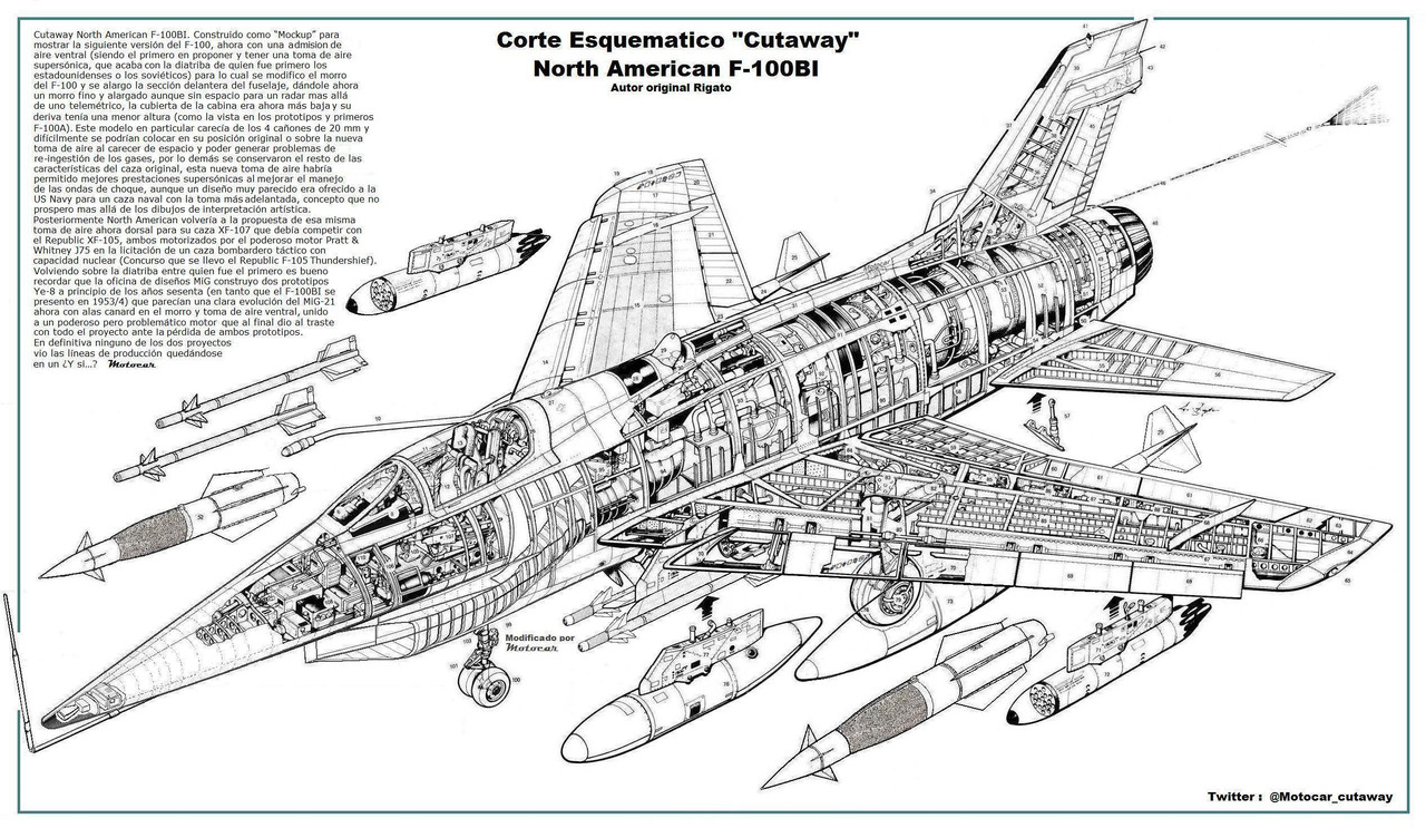 Cutaway North American F-100BI Motocar