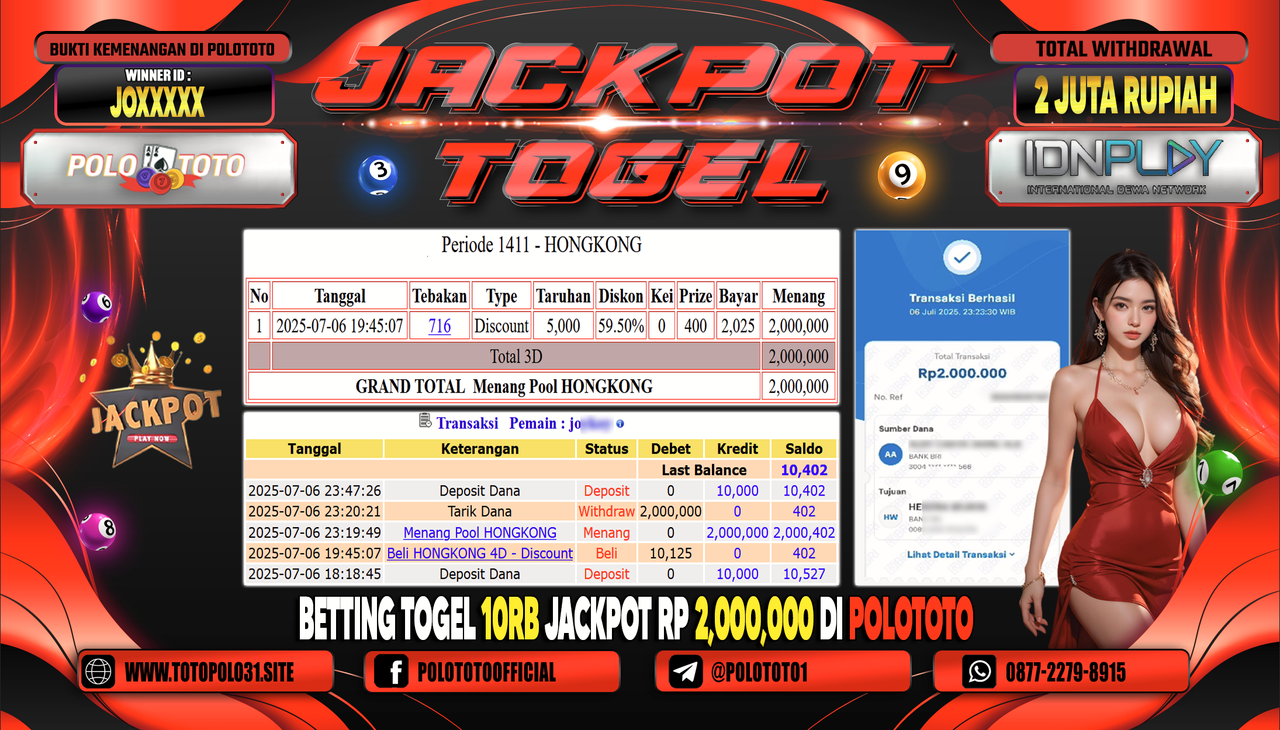 POLOTOTO JACKPOT TOGEL HONGKONG LOTTO Rp.2.000.000,-