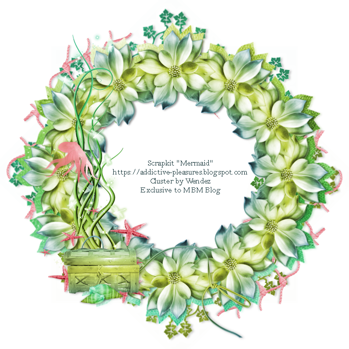 MBM Freebie Time- Cluster Frames: Summer Splash Mermaid-APCluster-Frameby-Wendez