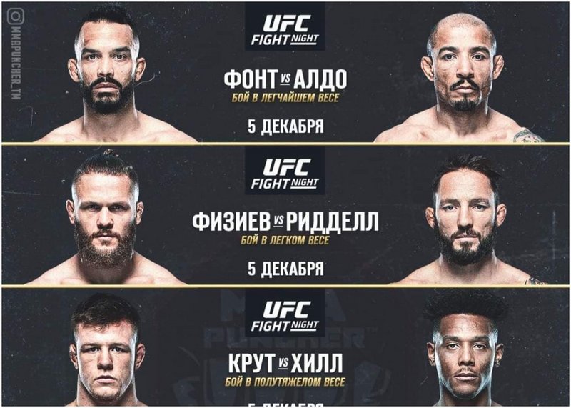 Бойна карта преди UFC on ESPN: Фонт срещу Алдо