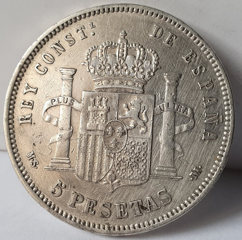 5 Pesetas Alfonso XII 1884*84 MSM 20221018-164531