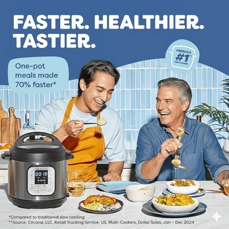 Electric pressure cooker saving time and energy in a modern kitchen