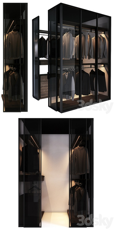 Walk in corner wardrobe