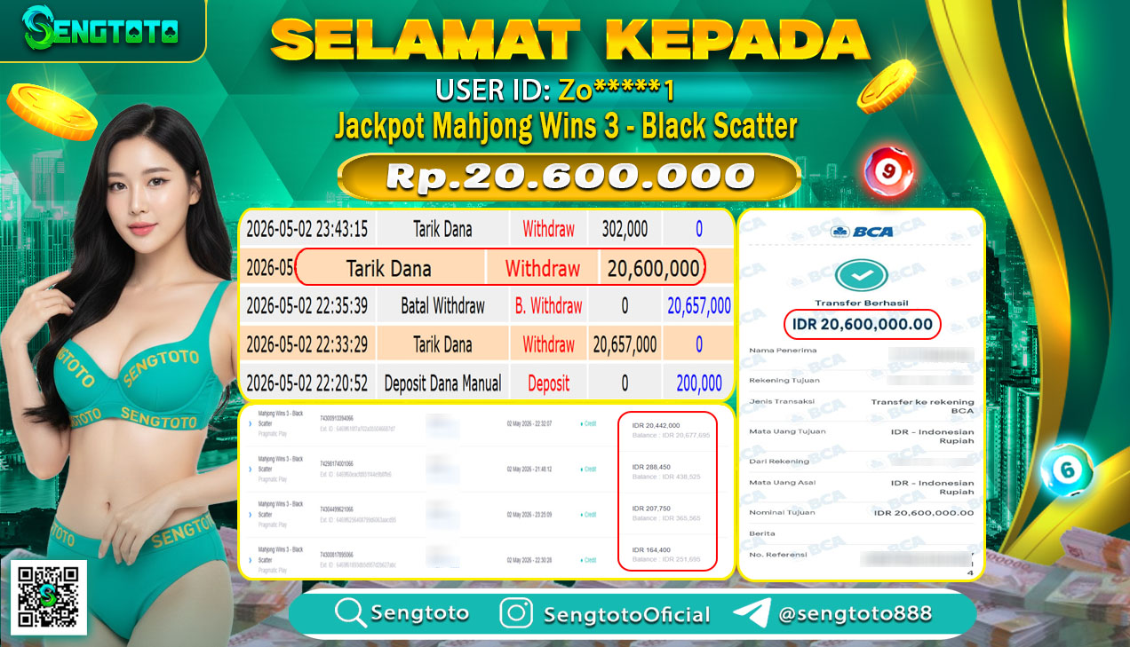 BUKTI PEMBAYARAN SLOT MAHJONG WINS 3- BLACK SCATTER