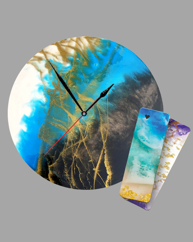 Resin Art on Round Clock DIY Kit