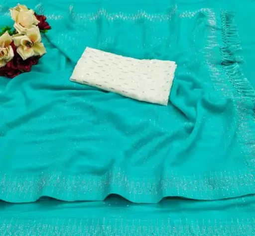 JANKI Saree With Blouse_SKY (R103)