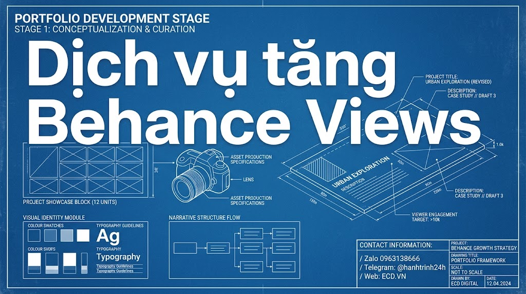 dịch vụ tăng behance views thử nghiệm cho project