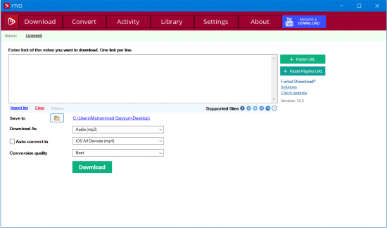 YTVD version 12.3 YTVD version 12.3
