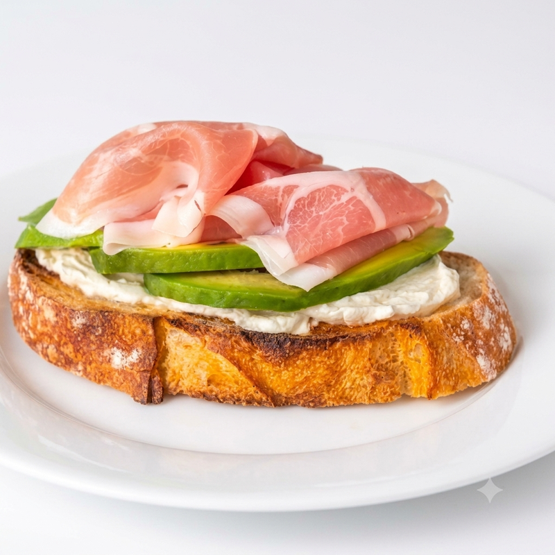 Bruschetta Con Aguacate Y Crudo