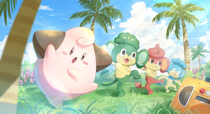 cleffa-pansage-panpour-and-pansear-pokem