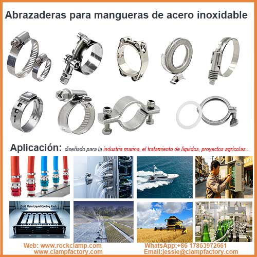 Abrazaderas industriales de acero inoxidable para mangueras Abrazaderas industriales de acero inoxidable para mangueras