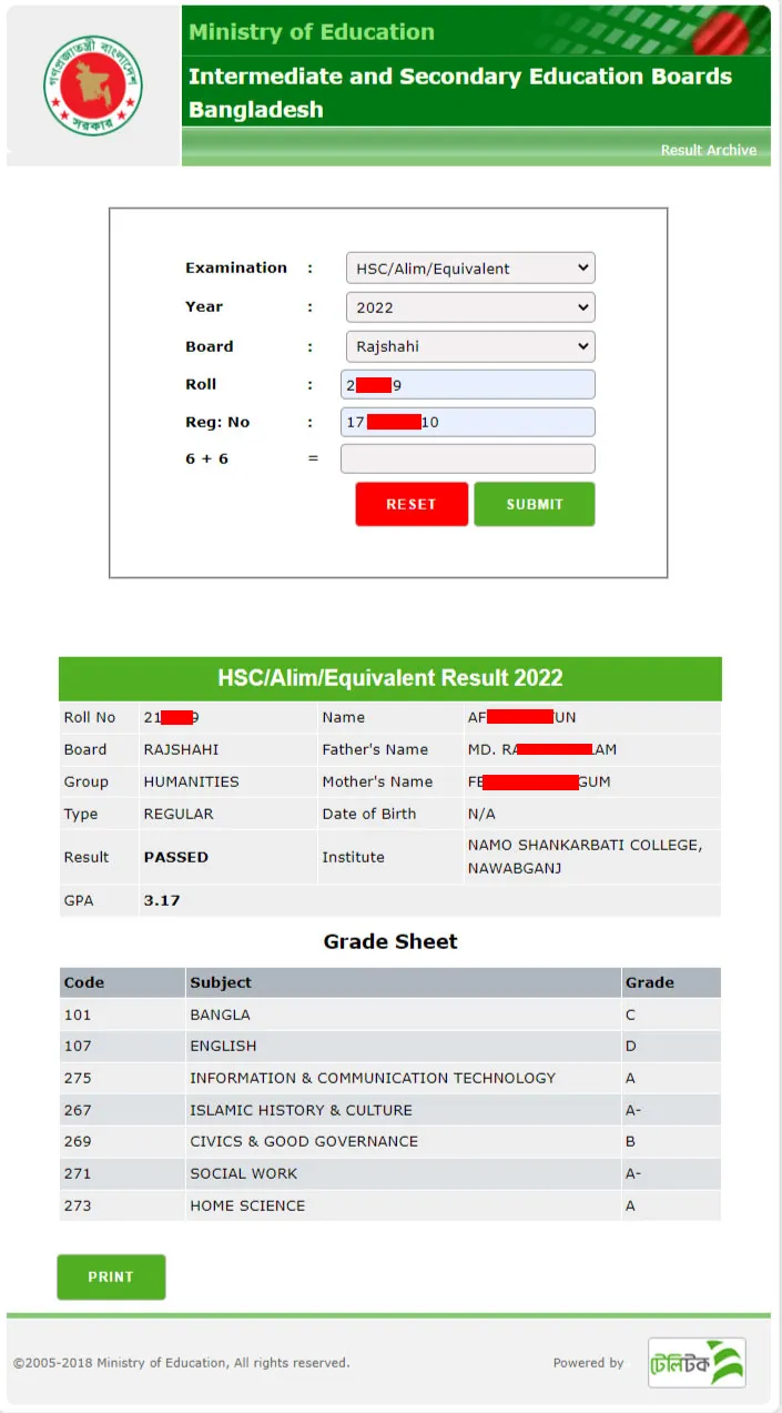 HSC Result 2022