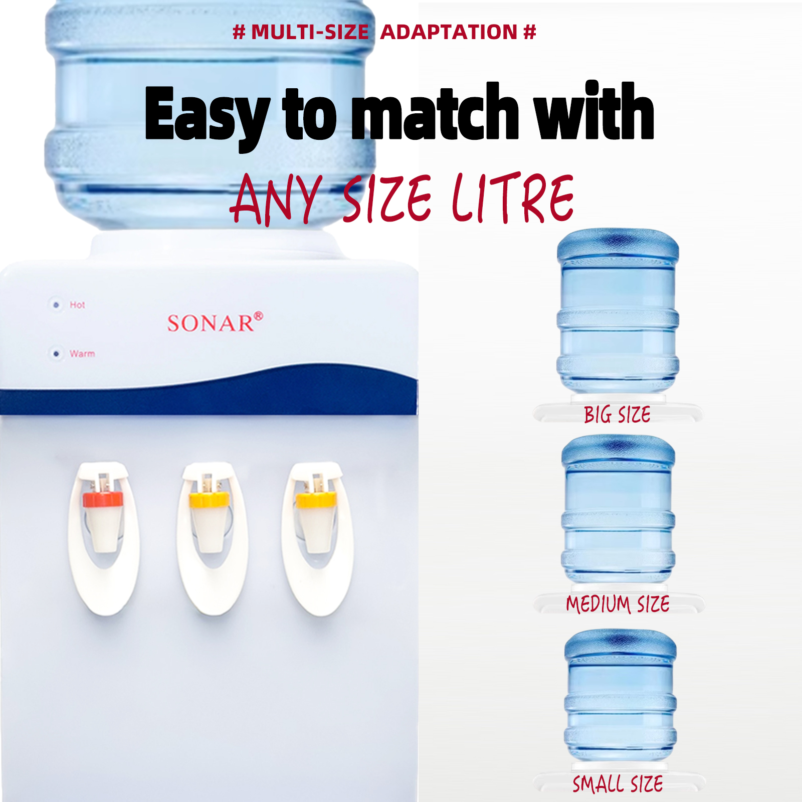 Sonar SR-A7 3-Tap Top Loading Water Dispenser Hot And Warm - White (1YR WRTY)