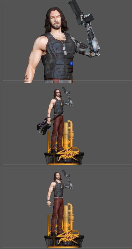 Johnny Silverhand Statue Cyberpunk 2077 Game Character Keanu – 3D Print Model