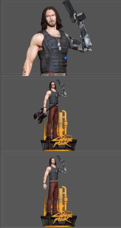 Johnny Silverhand Statue Cyberpunk 2077 Game Character Keanu – 3D Print Model Johnny Silverhand Statue Cyberpunk 2077 Game Character Keanu – 3D Print Model