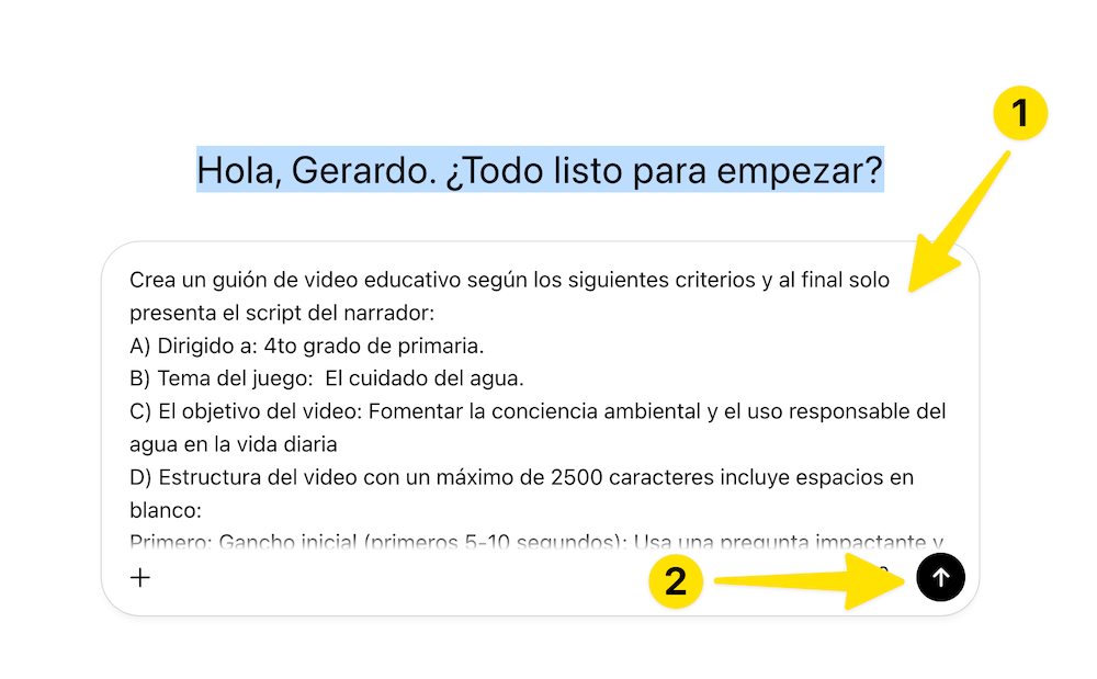 Paso 3: Pegar y ejecutar el prompt en un chatbot de IA.