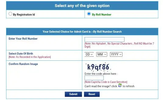 UPSC Admit Card Preview