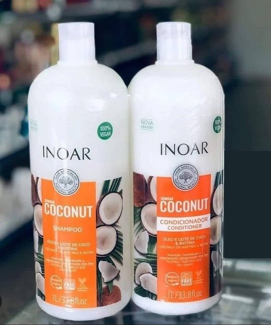 Inoar Kit Shampoo e Condicionador Coconut com Óleo de Coco,2x1L