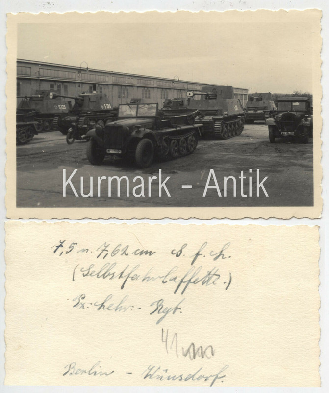 Foto Wehrmacht Panzer Lehr Regt. Berlin Wünsdorf Tiger Marder III SFL TOP