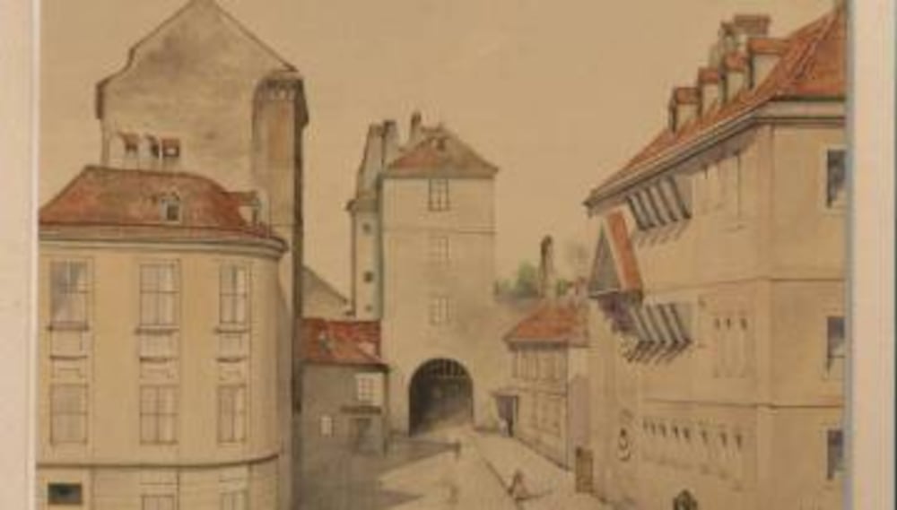 La Torre Nueva, en la ciudad de Viena, pintada por Adolf Hitler