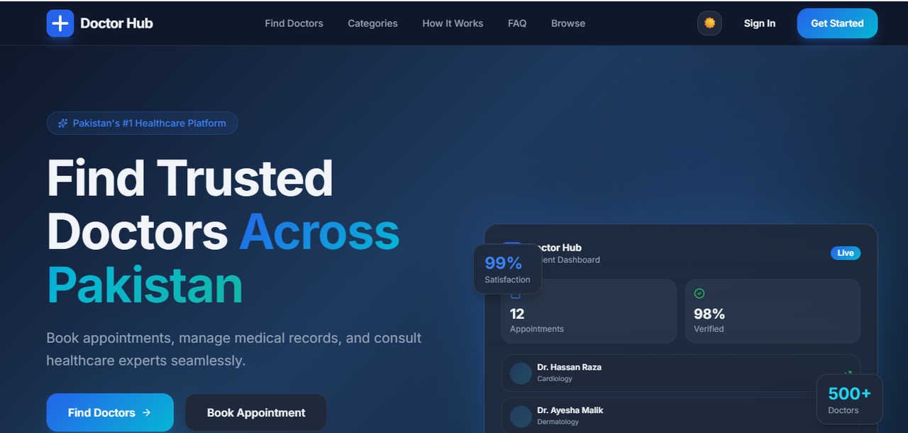 Doctor hub website