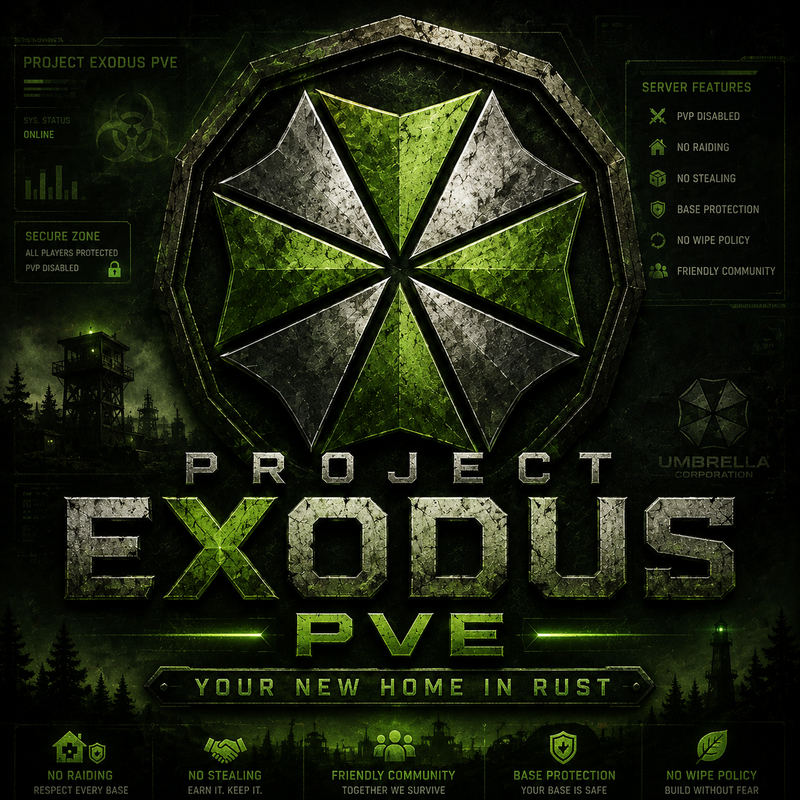 Баннер сервера     US| Project Exodus PVE | Your New Home in Rust