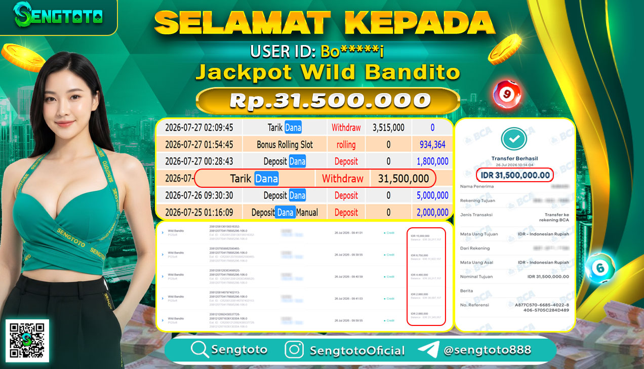 BUKTI PEMBAYARAN SLOT  WILD BANDITO