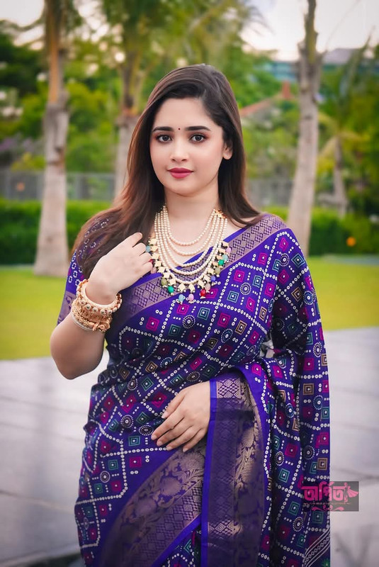 প্রিমিয়াম সফ্ট সিল্ক শাড়ী (নীল শাড়ী)