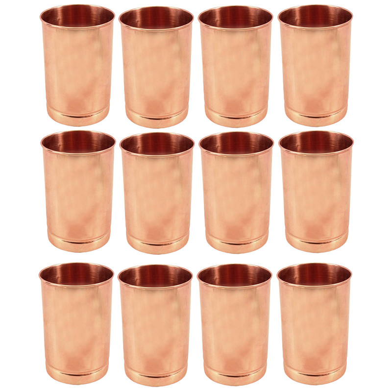 Vasos de cobre de vidrio liso 250 ml bar viajero ayurvédico restaurante para regalo - Imagen 5 de 5
