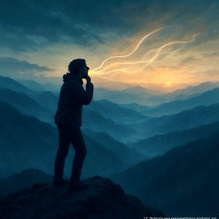 
Writer screaming on top of a mountain, representing creative frustration, emotional release, and the highs and lows of the writing journey.