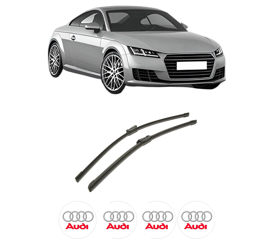 Set stergatoare auto AUDI TT (FV3, FVP) din 2014-2021, pentru parbriz auto, 2 bucati, Bosch Aerotwin, din cauciuc siliconat rezistent, 4 Stickere Auto AUDI